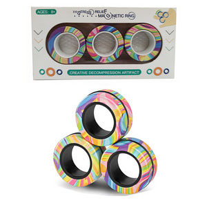 Finger Magnetic Rings Toy Decompression Fingertip Magic Gyro Toys Anxiety Disorder ADHD Stress Spinning Top Fidget Spinner Toys