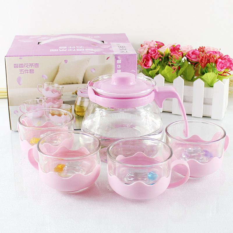 Private Label Glass Teapot with Removable Stainless Steel Strainer Tea Maker Kung Fu Glass Tea Teapot Set