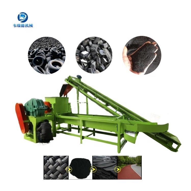 Rubber recycling machinery Production of rubber powder 30 mesh tire crusher waste tire processing plant