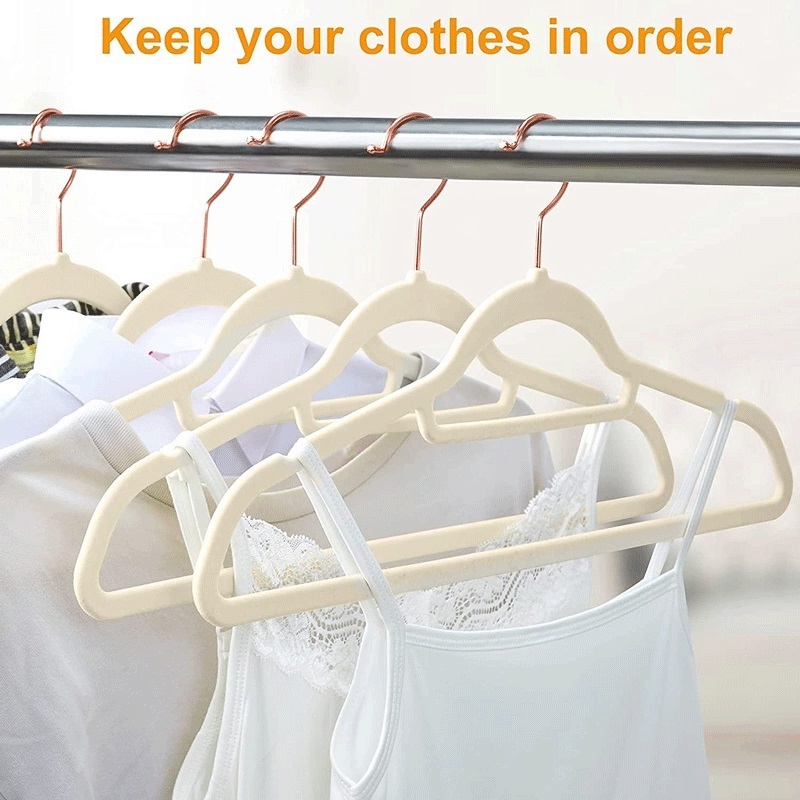 360 Degree Rotatable Hook Slim Flocking Non-Slip Suit Clothes Velvet Hangers for Home