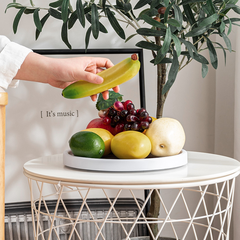 Plastic Round Spinning Turntable White/Gray Pantry Cabinet Lazy Susan Rotating Spice Rack for Countertop