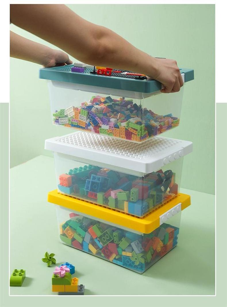 4 ColorsToy Stackable Plastic Sturdy Building Brick Kids Lego Storage Organizer with Lid