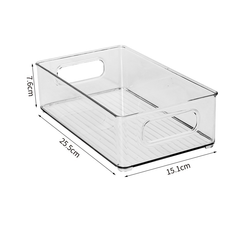 BPA-free Kitchen Transparent PET Fridge Fruit Vegetable Pantry Bin Storage Organizer with Handle