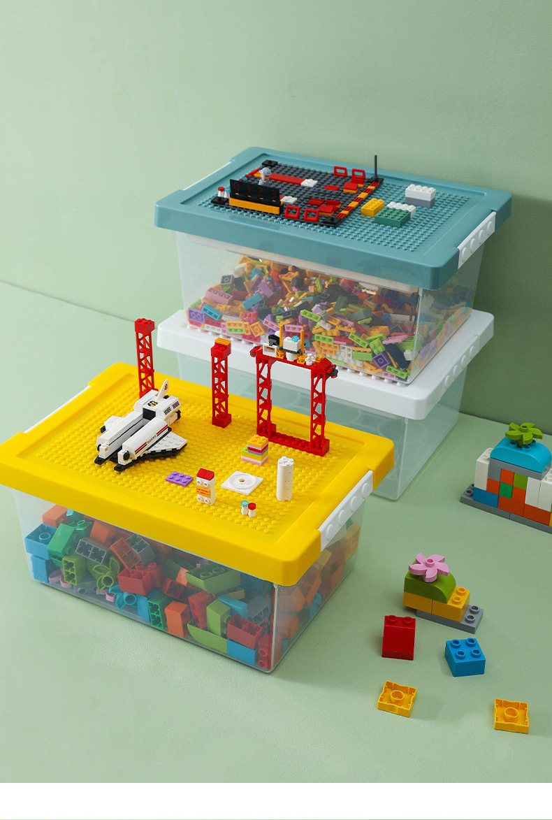 4 ColorsToy Stackable Plastic Sturdy Building Brick Kids Lego Storage Organizer with Lid