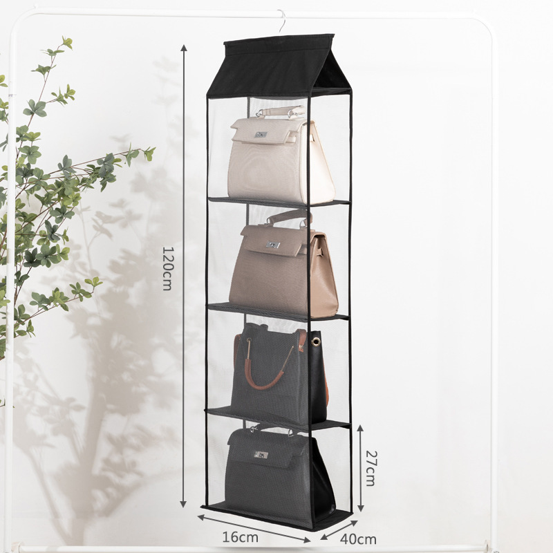 Detachable Hanging Purse Storage Bag Durable Mesh Shelves Handbag Organizer for Wardrobe Closet