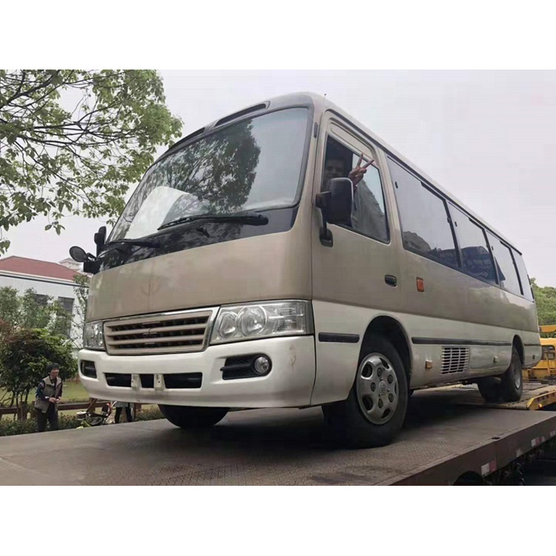 Used Gasoline Engine Passenger Medium Sized Business Reception Coaster Bus for Sale