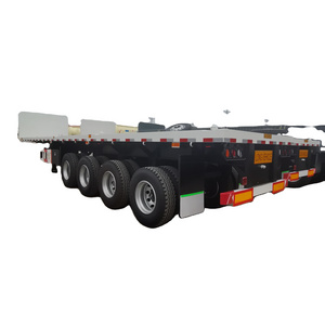 Heavy Duty 40 Feet Flat bed 3 4 Axles 20 Ft 40 Ft 50 Ft 60 Ft Container Semi Truck Flatbed Trailer for tractor head