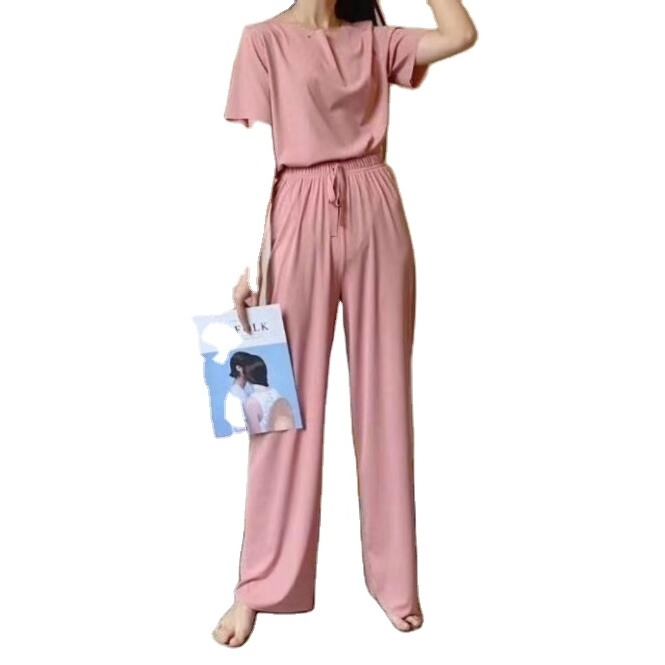 Wholesale Women's Pajamas Two-Piece Set 2021 Summer New Pyjamas Casual Sets Thin Fashion Soft  Homewear Sleepwear Nightwear