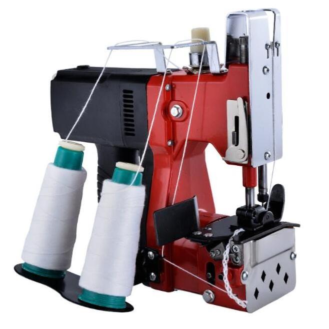 Double line portable electric bag sewing machine rice weaving flour bag sealing machine