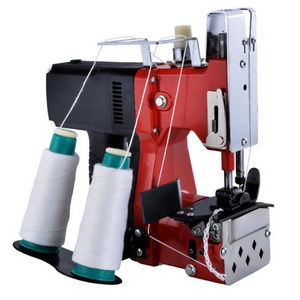 Double line portable electric bag sewing machine rice weaving flour bag sealing machine