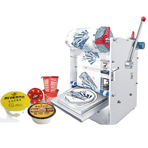 Round plastic bowl semi-automatic sealing machine fast food takeaway box hand-pressed commercial packaging and sealing machine