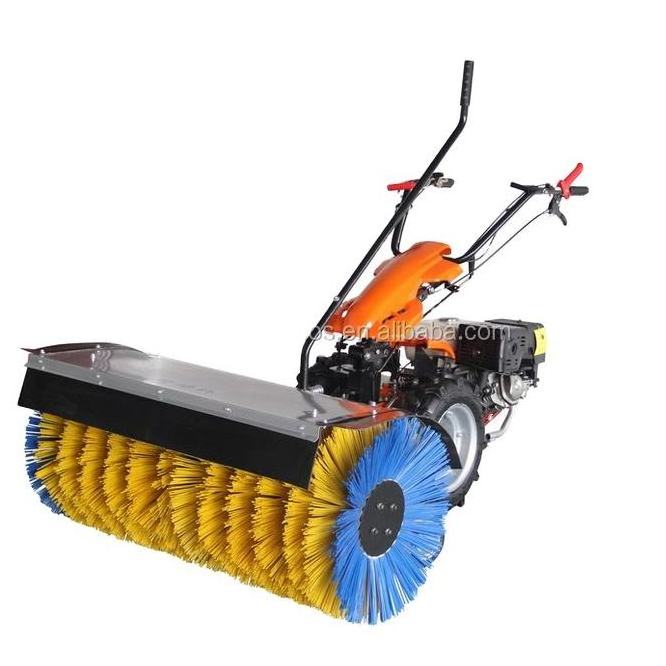 Walking behind hand small power all gears gasoline all hydraulic gas powered snow sweeper broom sweeper snow blower snowplow