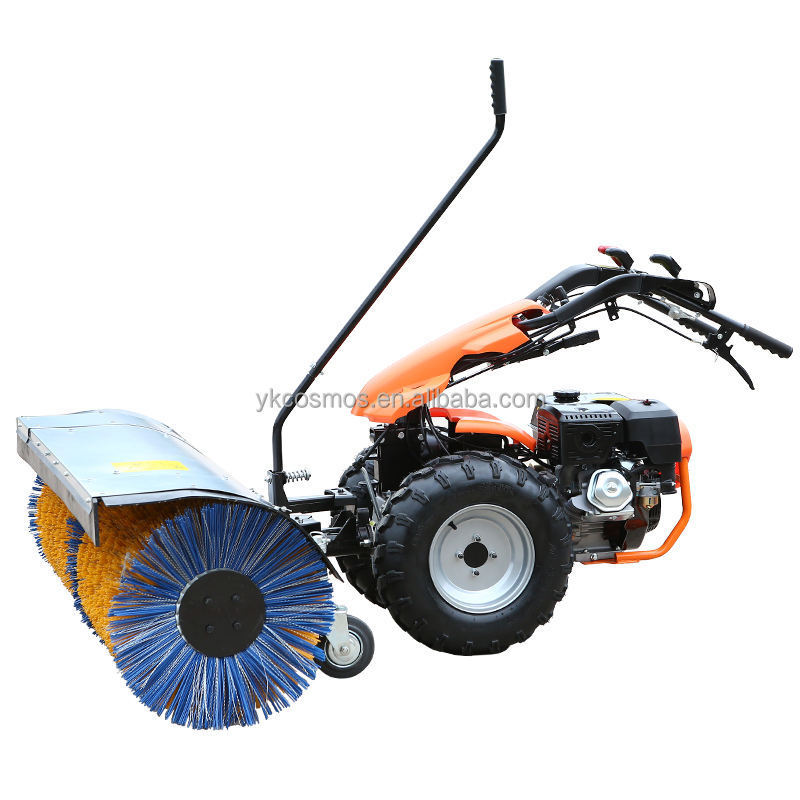 Walking behind hand small power all gears gasoline all hydraulic gas powered snow sweeper broom sweeper snow blower snowplow