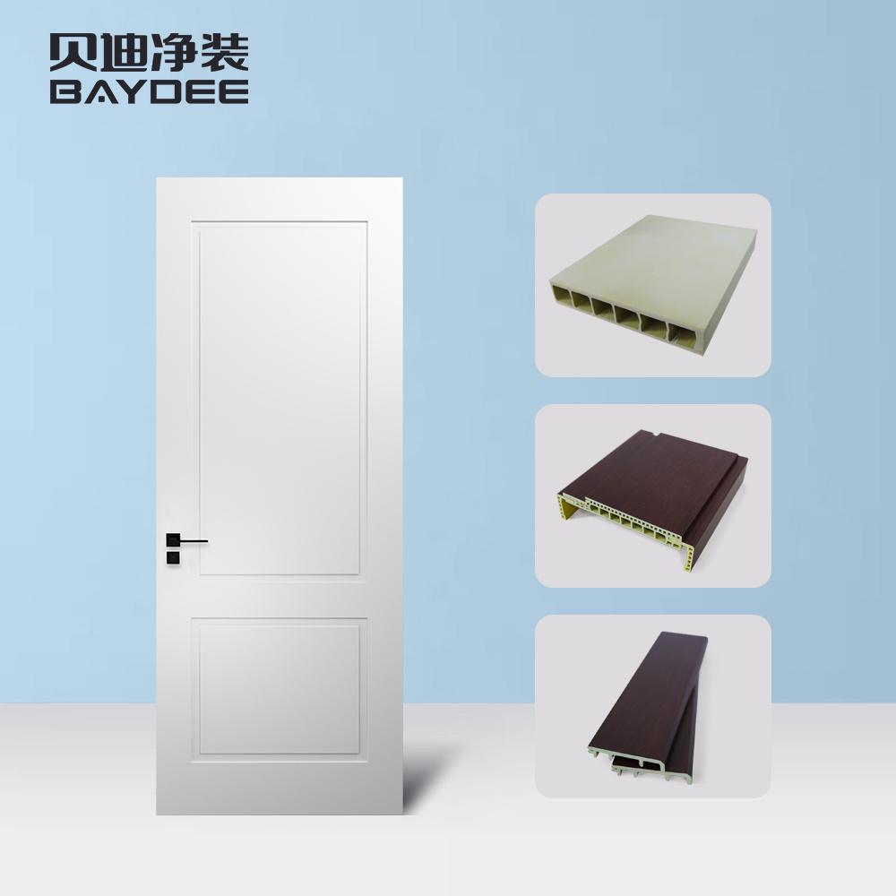 New interior room water proof door design modern waterproof wpc solid wooden doors with accessories for sale