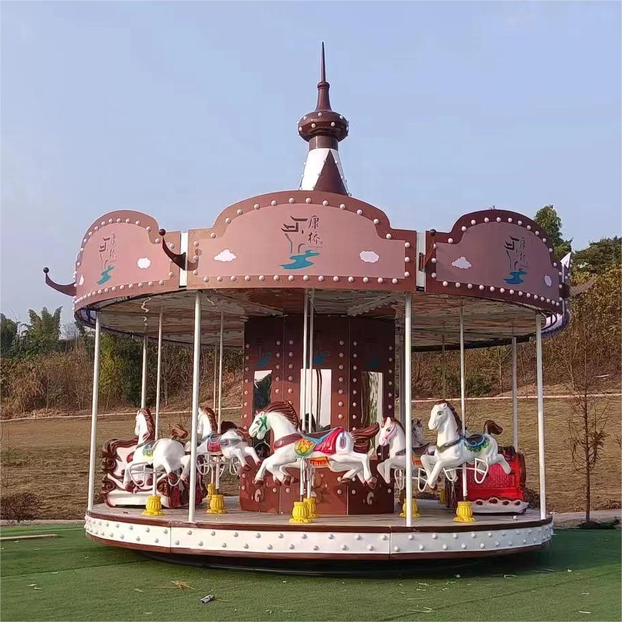 Hot Sale Trailer Carousel Ride For Kids Amusement Park Large Carousel Horse Playground Outdoor Merry Go Round For Sale