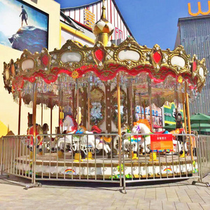 High Quality Theme Park Outdoor Playground Amusement Park 16 Seats Christmas Merry Go Round Carousel Horse Ride