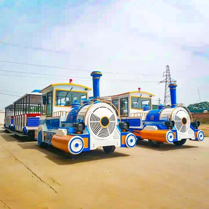 Manufacturer Sale Locomotive Diesel Trackless Train Shopping Mall Kiddie Rides Train Theme Park Attraction Tourist Train