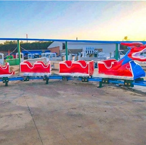 Amusement Park Customized Size Mini Roller Coaster Kids Rides Kiddie Fairground Slide Dragon Track Train Rides For Sale