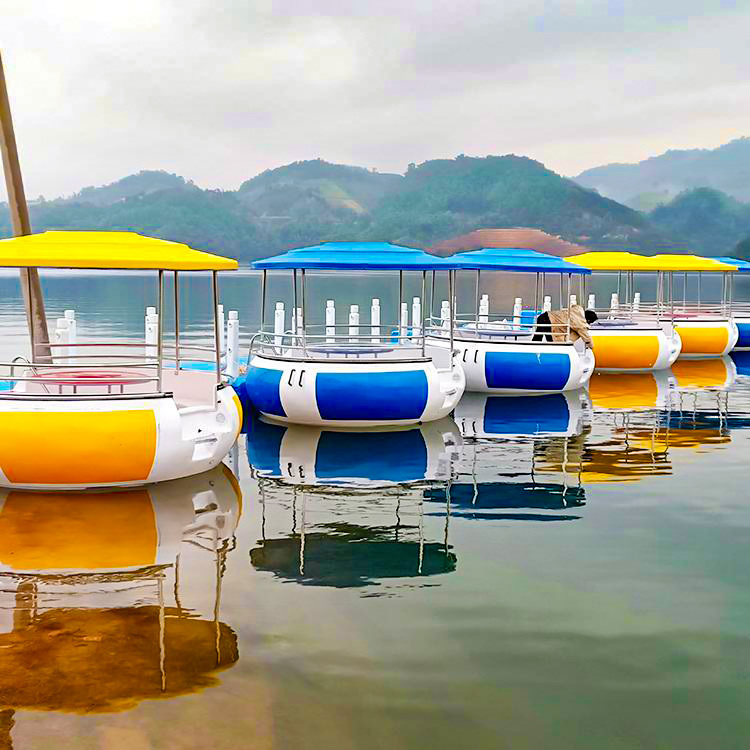 Customized Water Play Sightseeing Grill Boat Water Park Electric Leisure BBQ Boat Kids Funfair Donut Boat