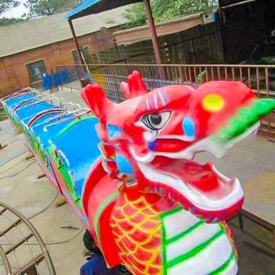 Amusement Park Customized Size Mini Roller Coaster Kids Rides Kiddie Fairground Slide Dragon Track Train Rides For Sale