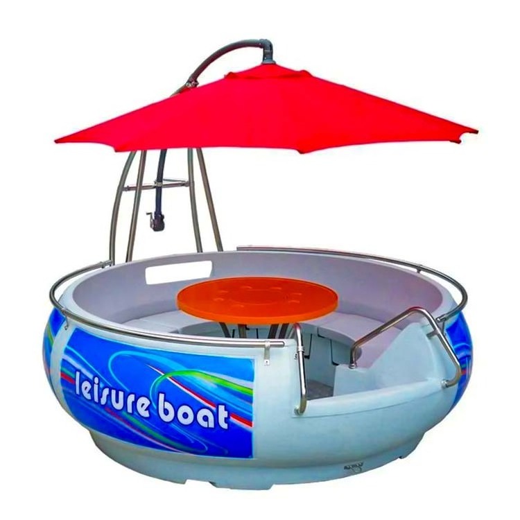 Customized Water Play Sightseeing Grill Boat Water Park Electric Leisure BBQ Boat Kids Funfair Donut Boat