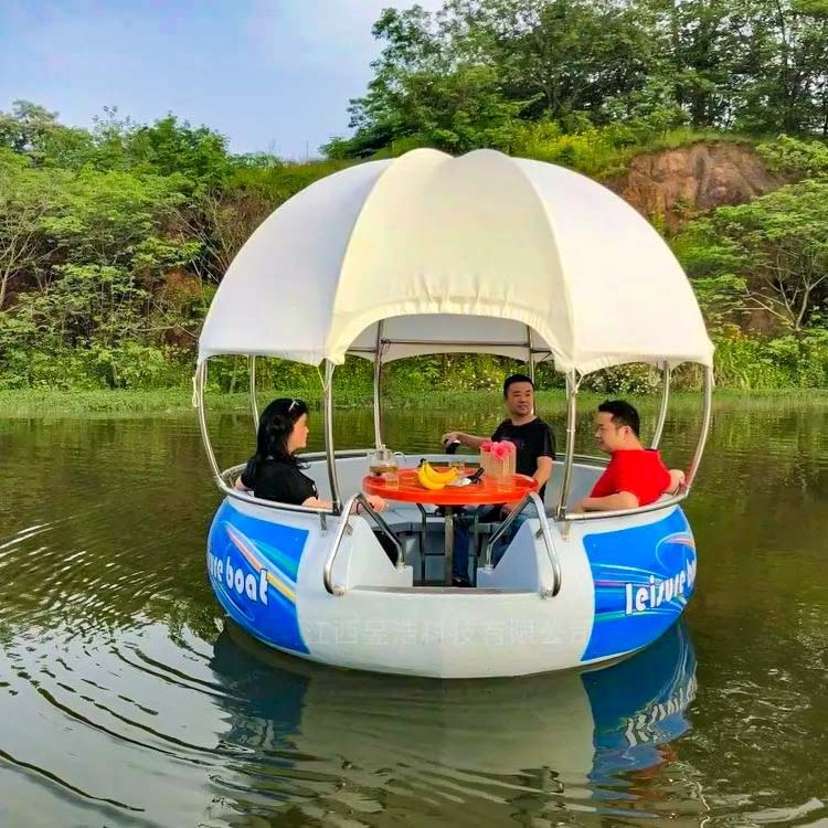 Customized Water Play Sightseeing Grill Boat Water Park Electric Leisure BBQ Boat Kids Funfair Donut Boat