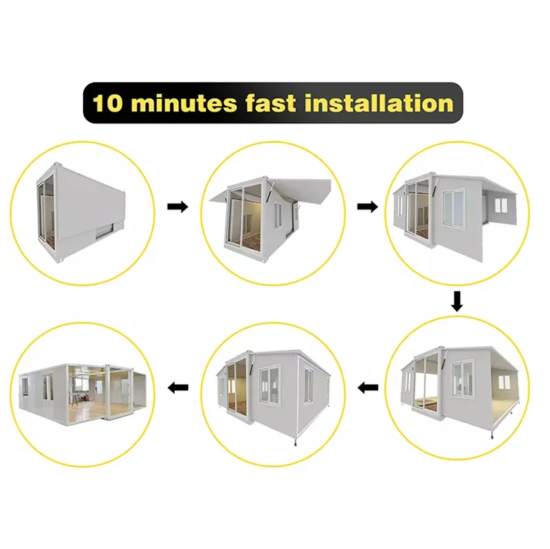 Low Price Australian Customized Modular portable housing unit 2 Bedroom With Toilet Prefab Homes Expandable Container House