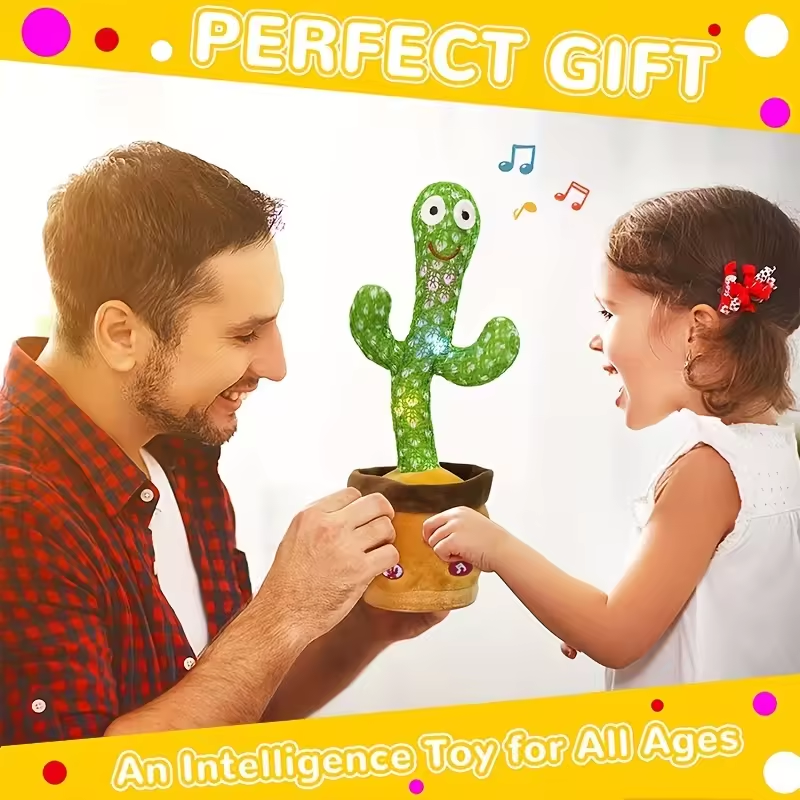 120 Songs Funny Talk-back Repeat Twisting Magic Kid The Dancing And Talking Light Up Singing Dancer Cactus Plush Toy For Baby