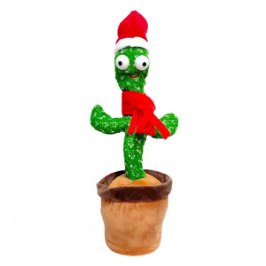 120 Songs Funny Talk-back Repeat Twisting Magic Kid The Dancing And Talking Light Up Singing Dancer Cactus Plush Toy For Baby