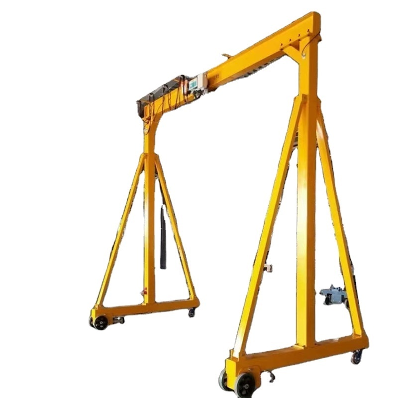 Hand push 2 ton small mini gantry crane with hoist for sale in India