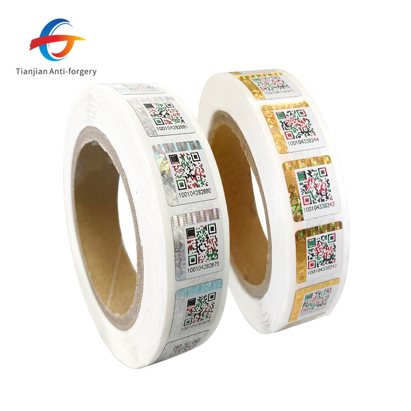 3D Unique Concave Scratch-off Serial Number Hologram Self-adhesive Custom Security Anti-counterfeiting Qr Code Label Stickers