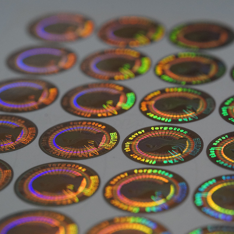 Custom Self-adhesive Logo Printing Anti-faking Rainbow Security Label Laser Silver Circle Safety Seal 3D Hologram Foil Stickers