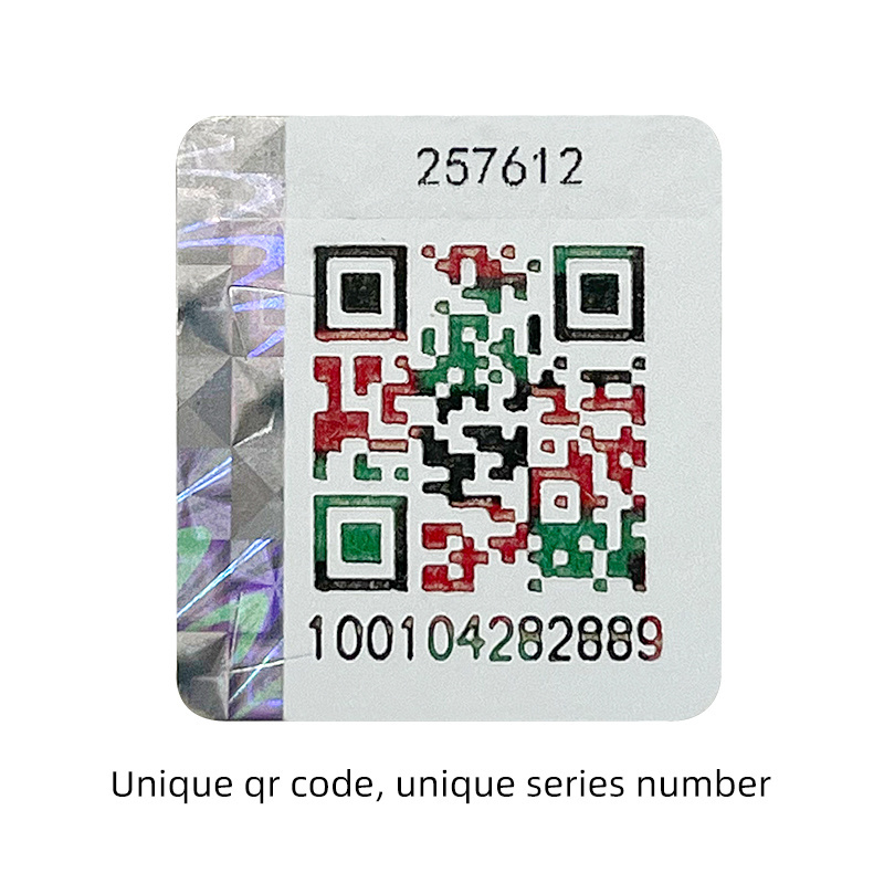 3D Unique Concave Scratch-off Serial Number Hologram Self-adhesive Custom Security Anti-counterfeiting Qr Code Label Stickers