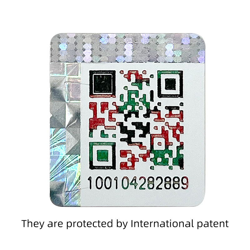 3D Unique Concave Scratch-off Serial Number Hologram Self-adhesive Custom Security Anti-counterfeiting Qr Code Label Stickers