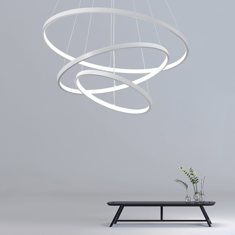 Modern Pendant Lamp Led 3/4/5 Rings Circle Ceiling Chandelier Indoor Hanging Light Pendant lamp Round Lighting Fixture