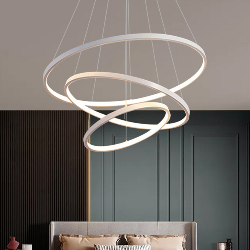 Modern Pendant Lamp Led 3/4/5 Rings Circle Ceiling Chandelier Indoor Hanging Light Pendant lamp Round Lighting Fixture