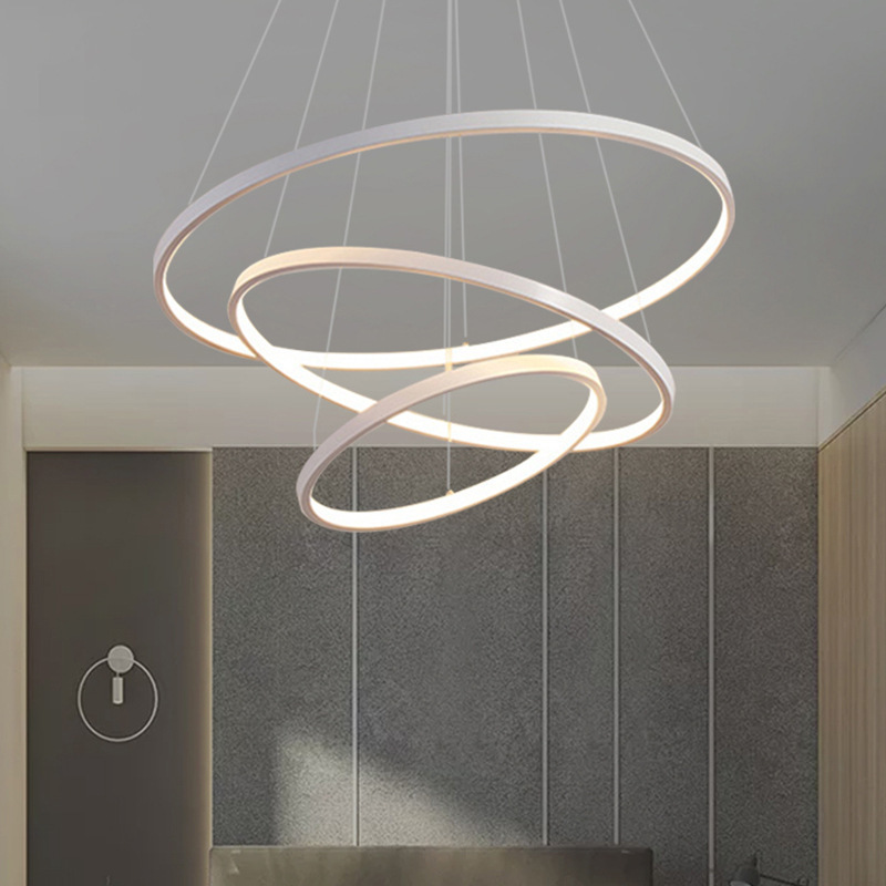 Modern Pendant Lamp Led 3/4/5 Rings Circle Ceiling Chandelier Indoor Hanging Light Pendant lamp Round Lighting Fixture