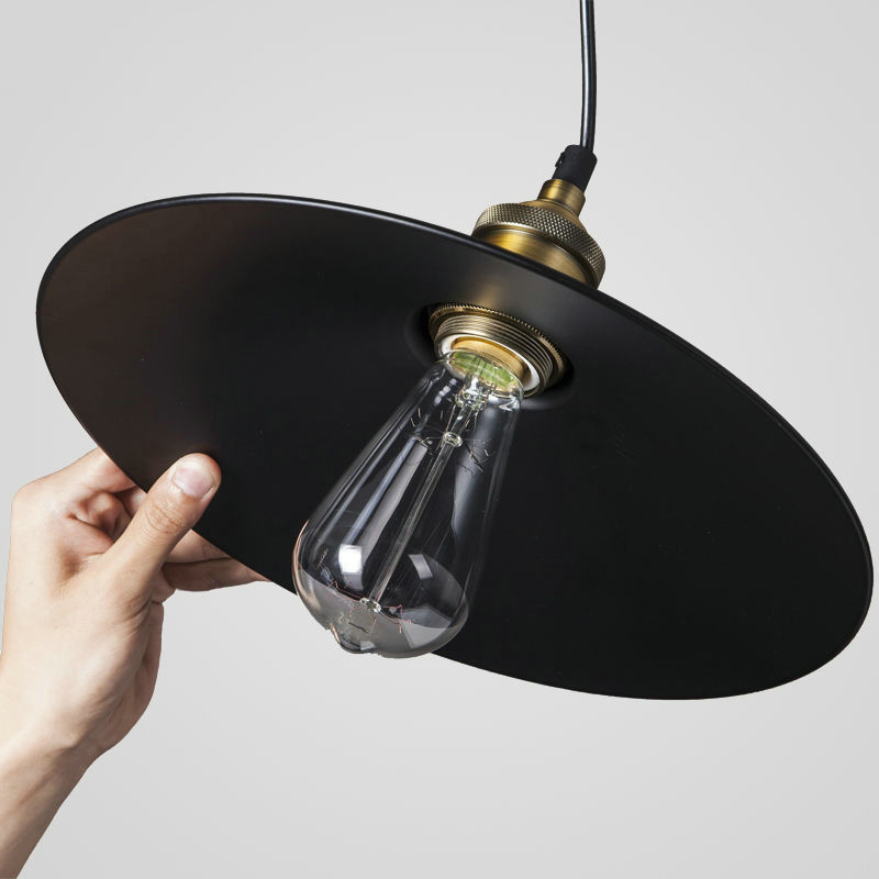 Loft Indoor Lighting Wrought Iron Retro Black Modern Light Fixtures Simple Single Head Industrial Hotel Pendant Lamp