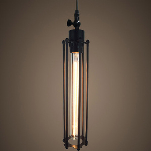 Industrial Long Tube Warm White Edison Bulb Metal Pendant Light E27