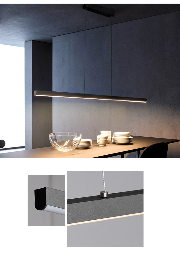 Modern Simple Black Lines Hanging Lamp Kitchen Island Dining Table Light Pendant Lights