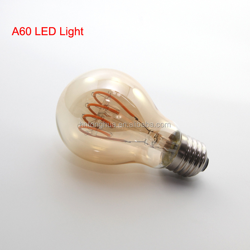 New products 4W Soft filament LED edison bulb 110V/220V E26/E27 Spiral filament led bulb