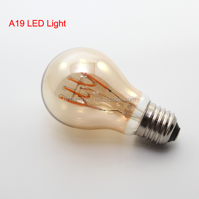 New products 4W Soft filament LED edison bulb 110V/220V E26/E27 Spiral filament led bulb