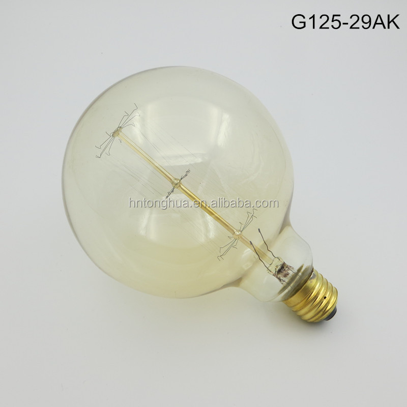 Gold Glass Shell Vintage Edison Bulb G125 E27 40w 60w Globe Light Bulb 220V