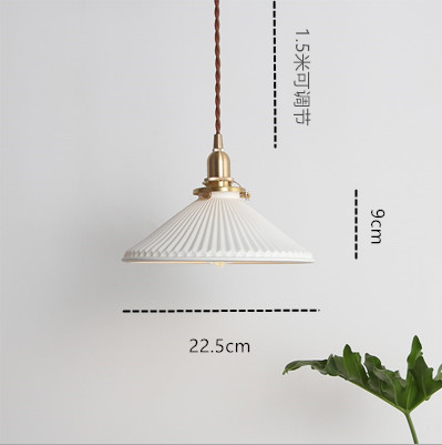 Retro ceramic chandelier light restaurant bedside aisle bar pendant lamp Nordic brass ceramic lamps