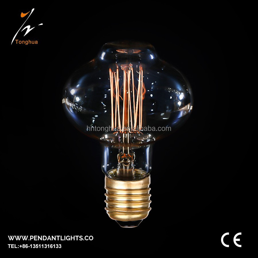 Retro Vintage Lanten-Shaped L80 E27 40W 220V Ampoule Edison Lamp Filament Incandescent Light Bulb LED Lamp Decor