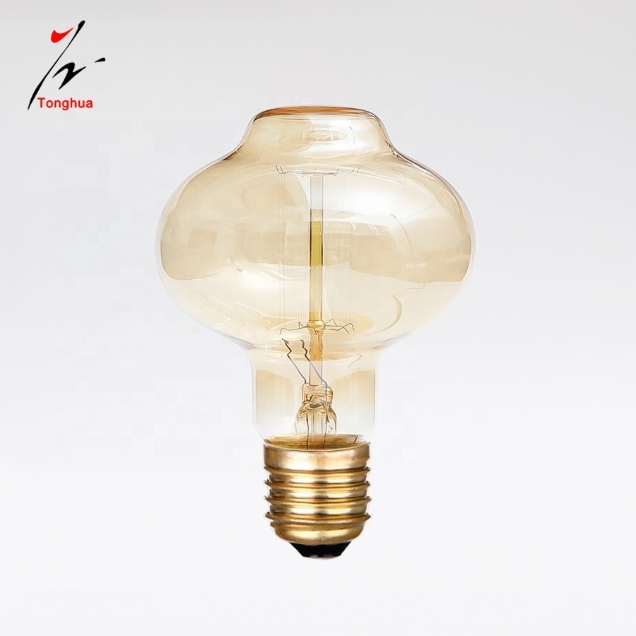 Retro Vintage Lanten-Shaped L80 E27 40W 220V Ampoule Edison Lamp Filament Incandescent Light Bulb LED Lamp Decor