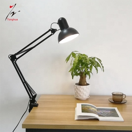 Modern Simple Direction Adjustable Swing Arm Clamp Mount Desk Light E27 LED Table Lamps for Study Working Reading Home Decor