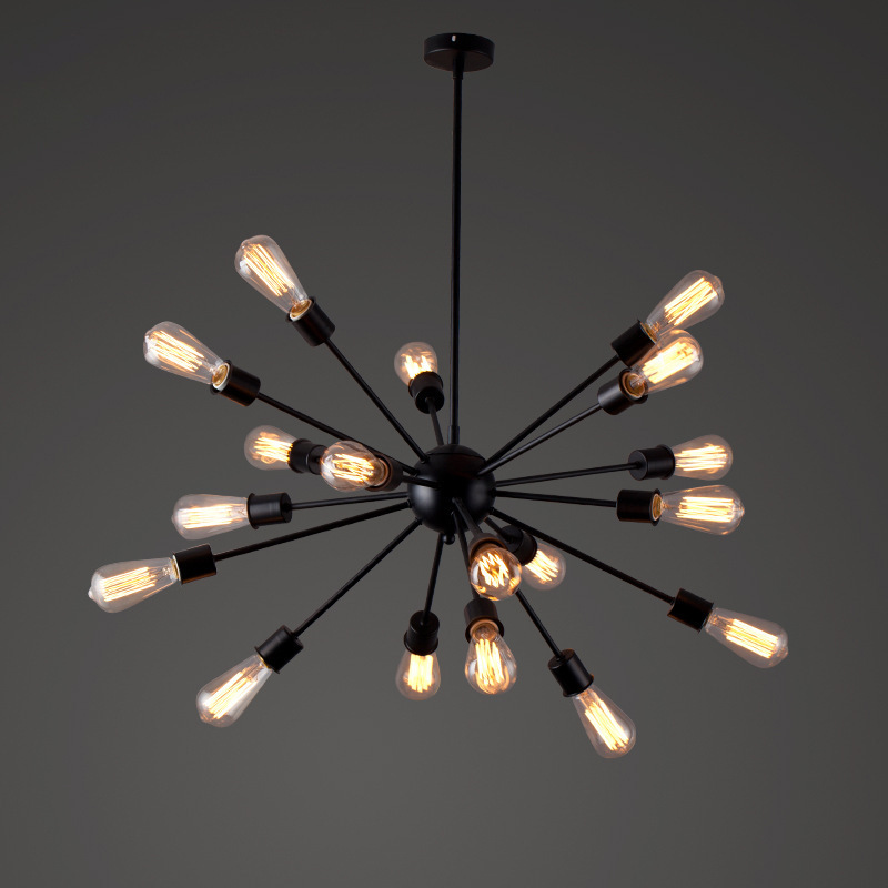 Nordic Retro Industrial Pendant Lights Wrought Iron Sputnik Pendant Light