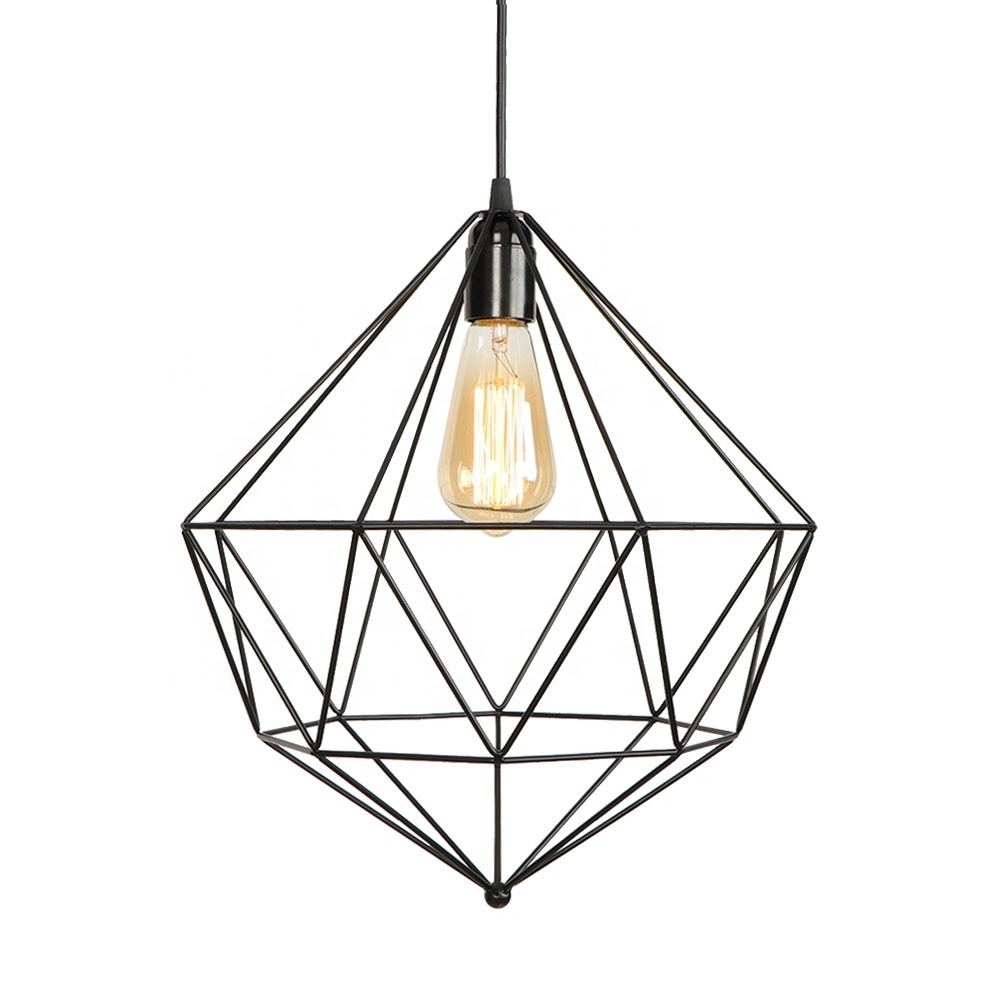 Modern Iron Frame Pendant Light E27 Restaurant Bar Interior Lamp Fixture