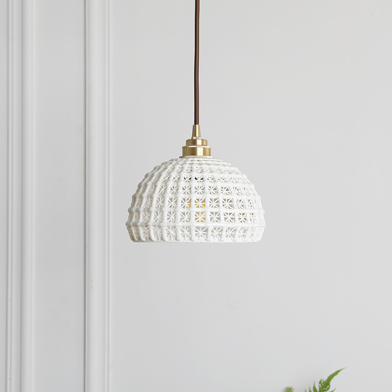 Nordic Style Modern Pendant Light Fixtures White Ceramic Hanging Lamp